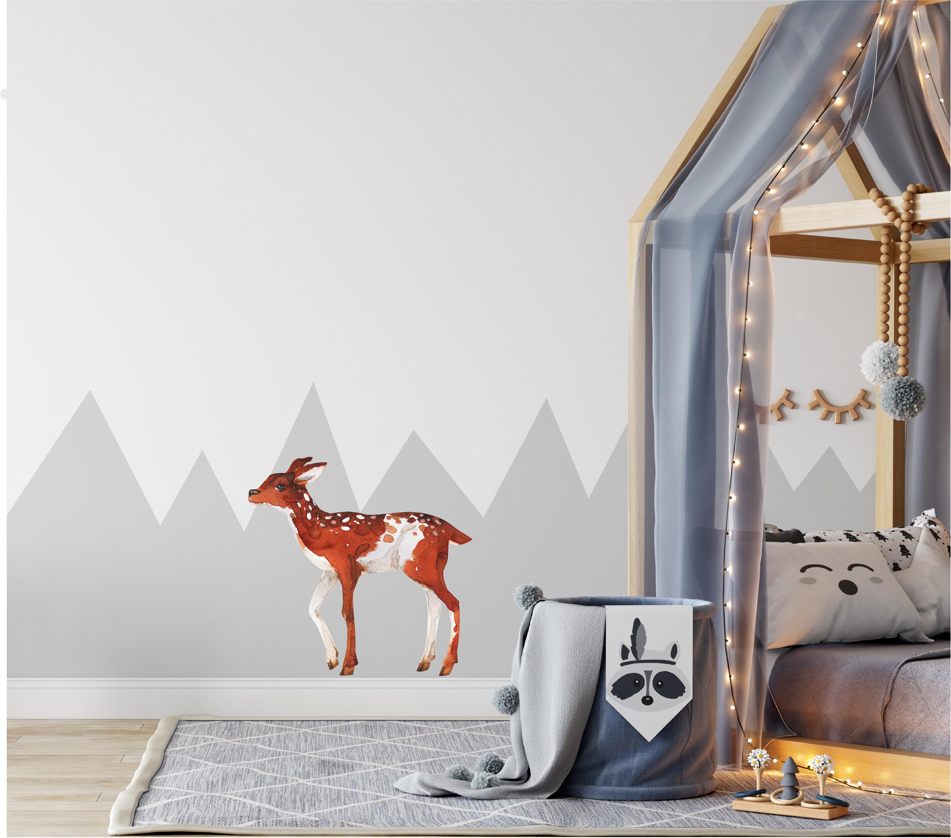 Spotted Fawn Wall Decal Woodland Forest Animal Fabric Wall Sticker | DecalBaby